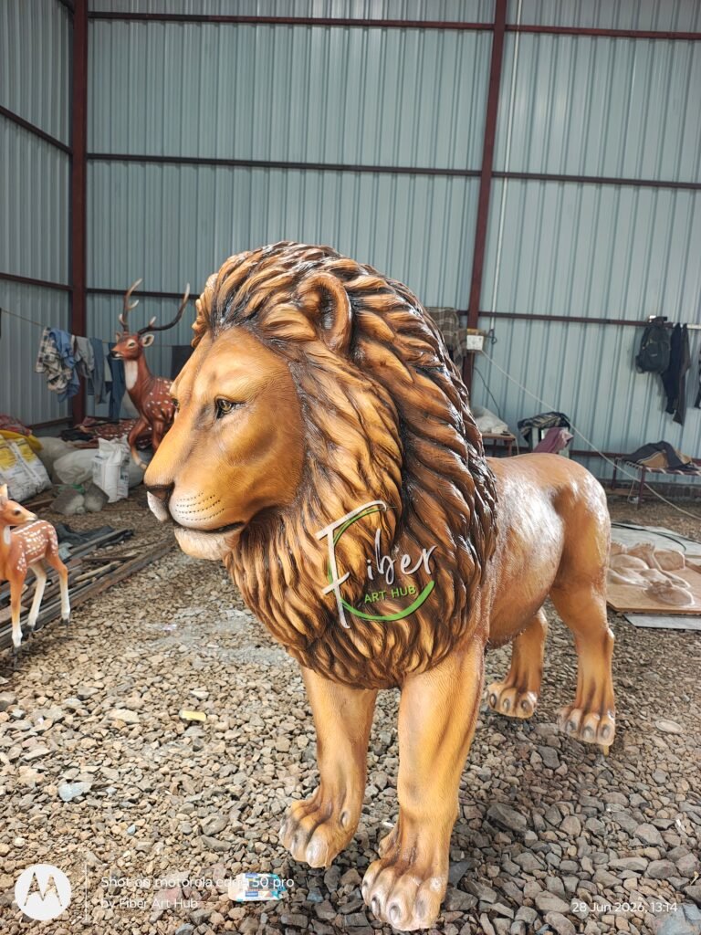 Premium FRP Lion Statue Manufacturer in India | Fiber Art Hub
